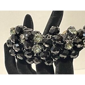 Black Crystal Bracelet‎ Multi Strand